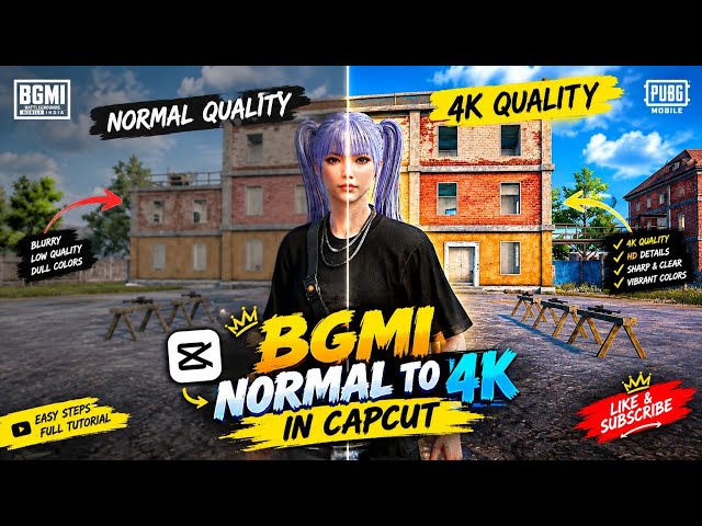 BGMI 4K Quality Settings in CapCut 🔥 | Normal to Ultra HD (HDR) Tutorial 