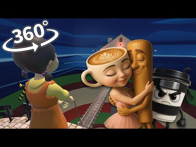 Cappuccino Assassino Play Jump Rope in Squid Game!! 360° VR