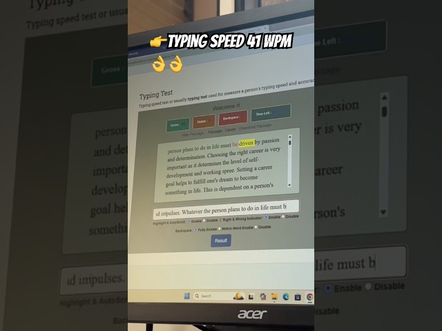 👉typing speed check करो 👍 #viral #shortsfeed #typingtest