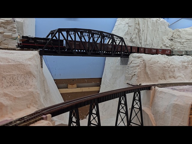 Layout Update. Installing the Walthers Arched Pratt Truss Bridge in the South Canyon.
