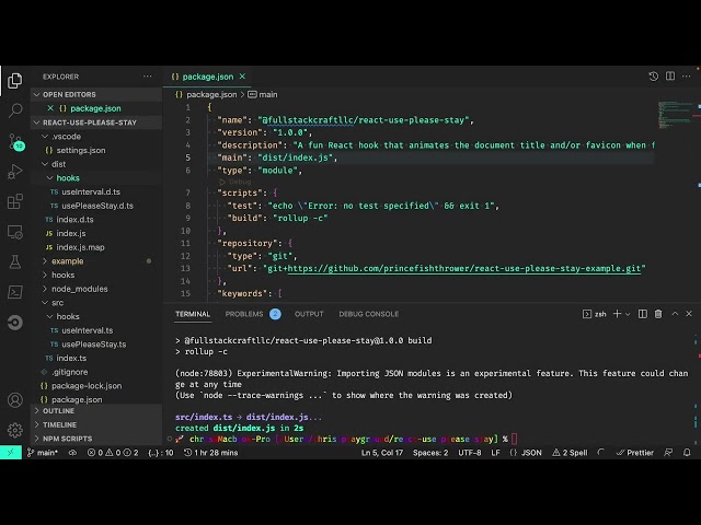 Lesson 6 - Packaging react-use-please-stay as an npm Module Using Rollup