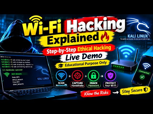Wi-Fi Hacking Explained 🔥 | Step-by-Step Ethical Hacking Live Demo | Educational Purpose Only