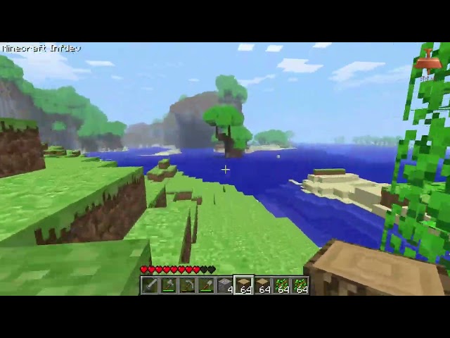 i found FLOATING SAND BLOCK in water in minecraft infdev! inf-20100413-1953