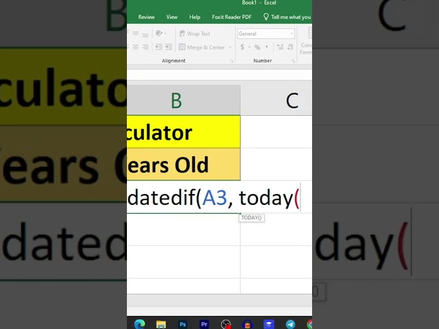 How to Calculate Age Using a Date of Birth in Excel  #automation #computertraining