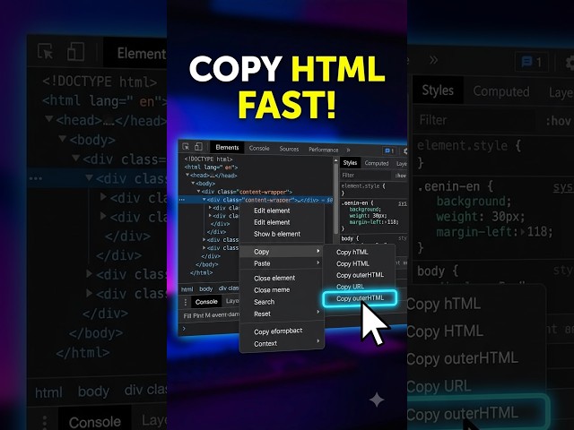 Copy Any Element's HTML in Seconds ⚡ #shorts