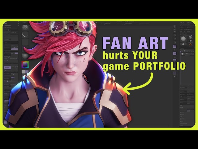 Fan Art hurts your game Portfolio [VI Timelapse in ZBrush]