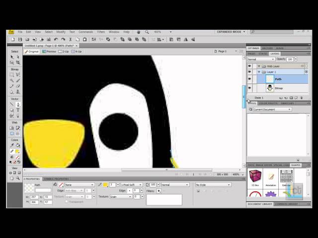 Using the pen tool to trace an image in Fireworks