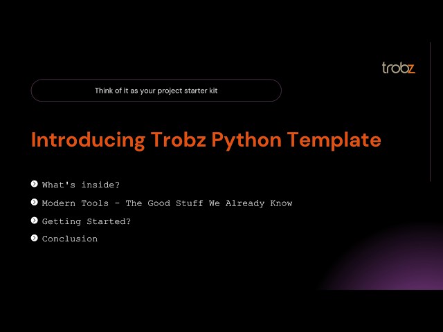 OCA | Introducing Trobz Python Template
