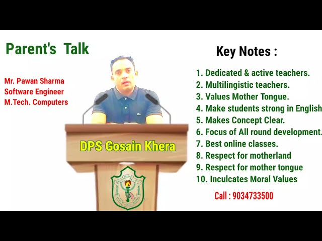 Mr. Pawan Sharma Speaks in Parent's  Talk Forum.