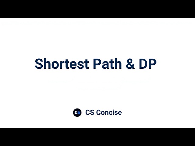 30 | Shortest Path & DP | Data Structures