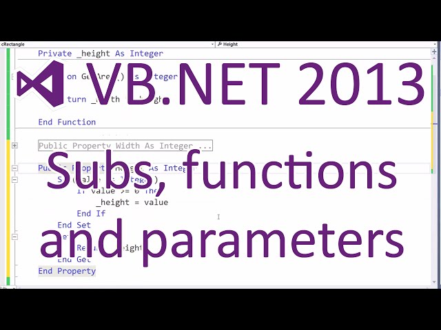 VB.NET 2013 - Subs, Functions and Parameters
