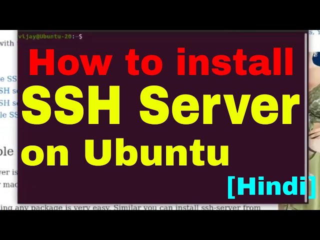 How to install ssh on Ubuntu server 20.04 Step by step Guide in Hindi