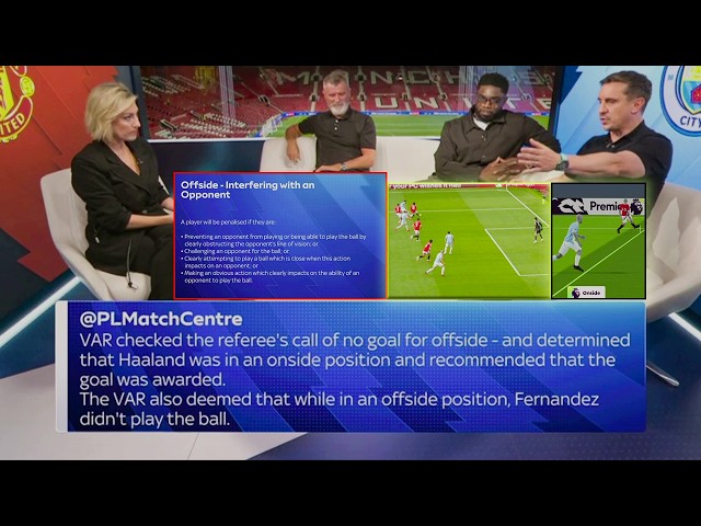 Gary Neville & Roy Keane Debate On Referee & VAR Terrible Decisin🤬 | Gary Neville on Haaland Goal!