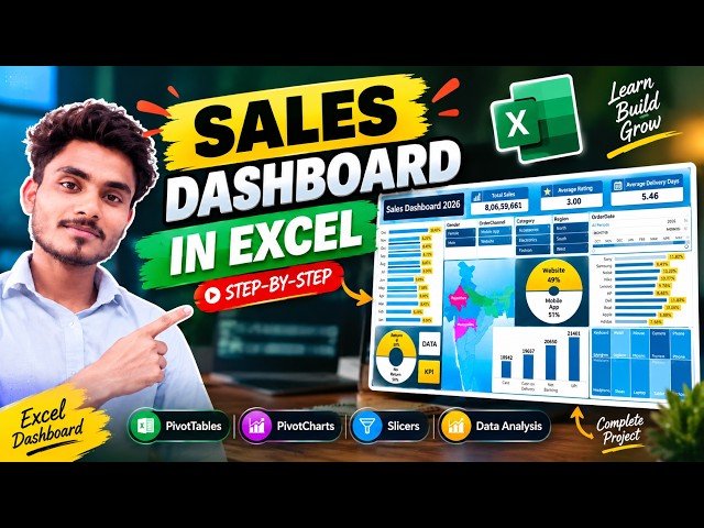How to Create a Sales Dashboard in Excel | Step-by-Step Excel Dashboard Tutorial