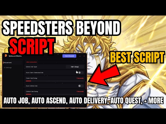 [ NEW ] Roblox Speedsters Beyond OP Script | Auto Ascend, Auto Job, Auto Deliver, Auto Quest, + More
