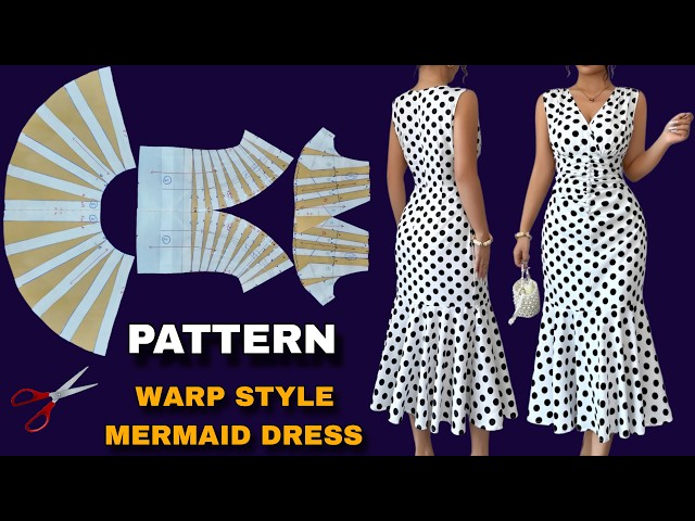 The Secret to a Perfect Fit | Wrap-Style Mermaid Dress with Ruched Front & Flounced Skirt