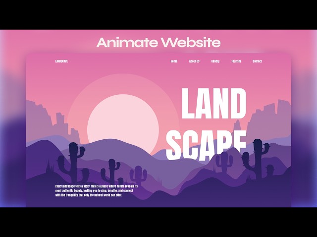 Animated Landscape Landing Page with Moving Images | HTML CSS JavaScript