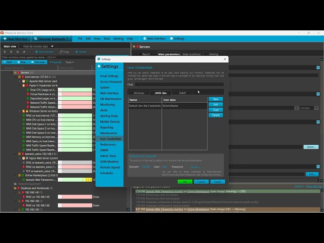 User Credentials | IPNetwork Monitor