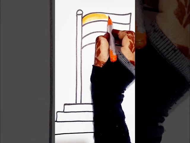 How to Draw India Flag drawing Independence day #shorts #learnforkids