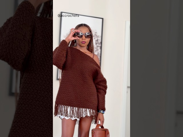 Crochet a sweater with me 🍂🍁🧶#tutorial ⬇️  #accrochets