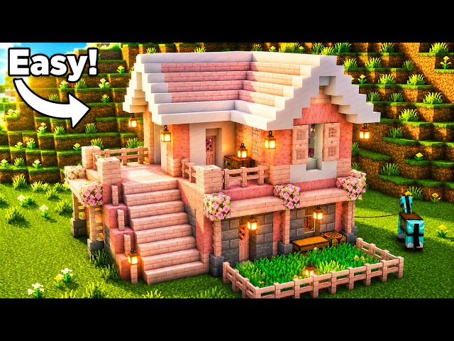 Minecraft: How to Build Easy Cherry Blossom House Tutorial ⛏️🏠