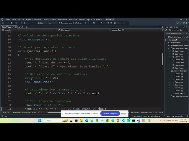 C++ Course Class 007 Relational Operators | Free Programming School