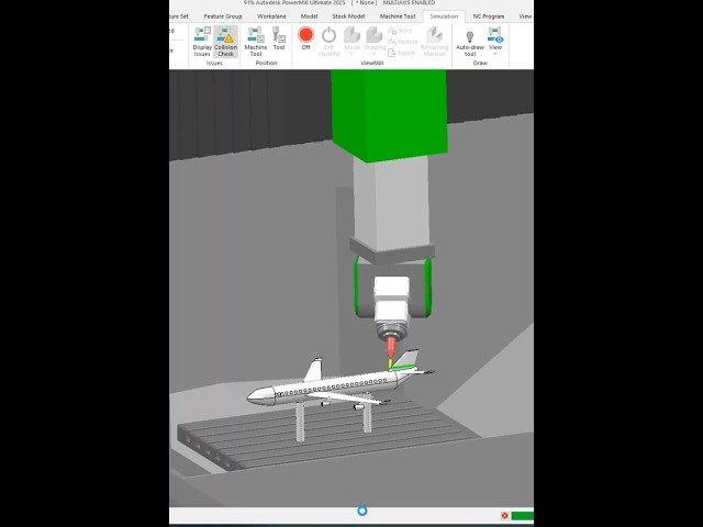 PowerMill 2025 | 5-Axis Head Head mtd Demo on Airplane Model #multiaxis #5axismachining #cnc #4axis