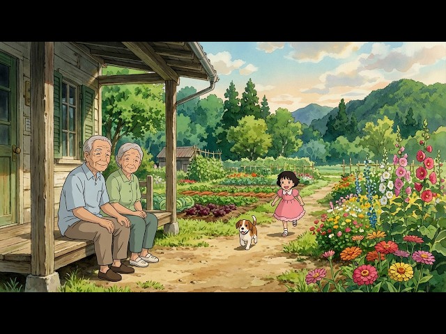 Happy Summer Days at Grandparents' Forest Cabin & Family Dinner | ASMR cooking | Ghibli-style video