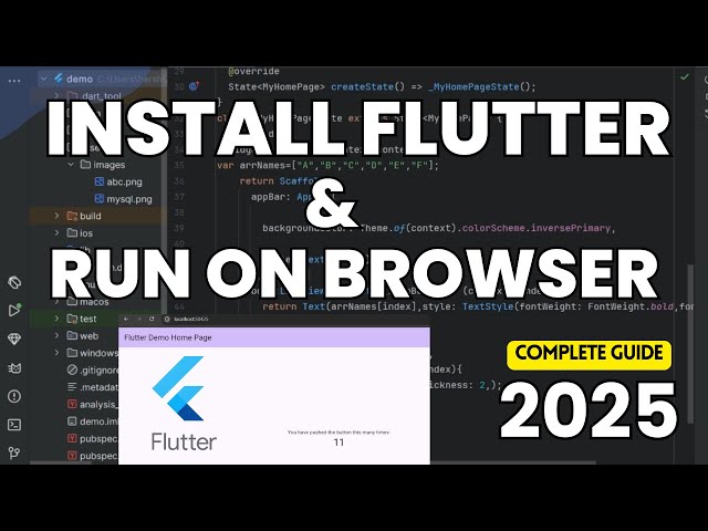 Install Flutter & Run the Flutter App on Web Browser  | Flutter Tutorial