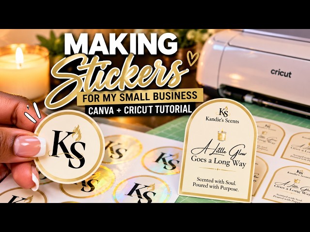 Making Stickers for My Small Business | Canva + Cricut Tutorial