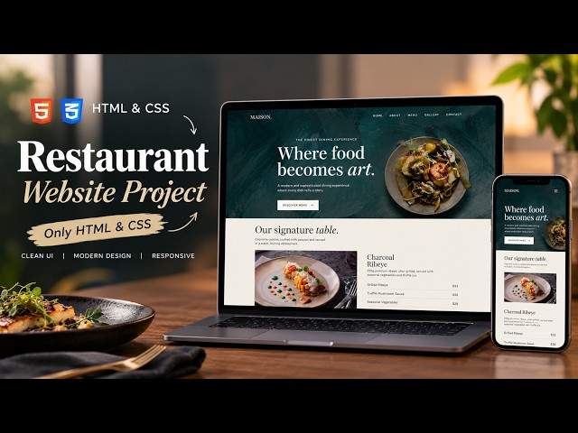 I Built a Luxury Restaurant Website with HTML & CSS | Responsive Website