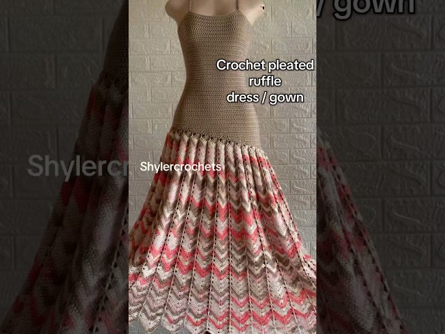 The wait is over ! Crochet pleated ruffle dress #shylercrochets #crochet #crochetclothing #handmade
