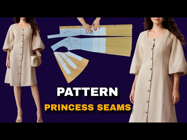 The Secret to a Perfect 8 Panel Shirt Dress Pattern | Square Neckline and Puff Sleeves
