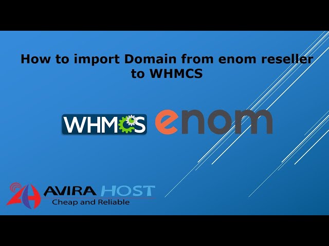 How to import Domain from enom reseller to WHMCS
