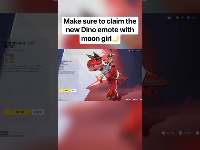 Make sure to claim the new Dino emote with moon girl🌙#marvelrivals #devildinosaur #marvel