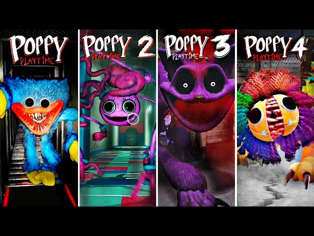 ALL CHASE SCENES | CHAPTERS 1-4 COMPARED - Poppy Playtime (2021-2025)