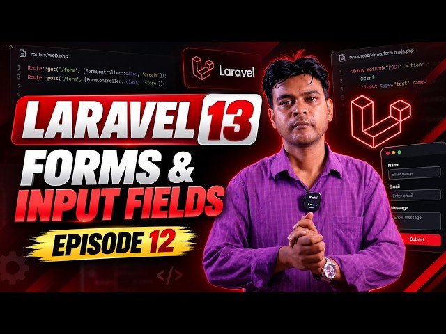 Laravel 13 Tutorial in Hindi #12 | Forms & Input Fields | Submit Form Data to Controller