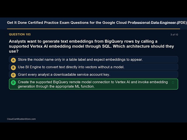Get It Done Certified Google Cloud Pro Data Engineer (PDE) | Exam Q&A | Episode 11 (Q101-110)