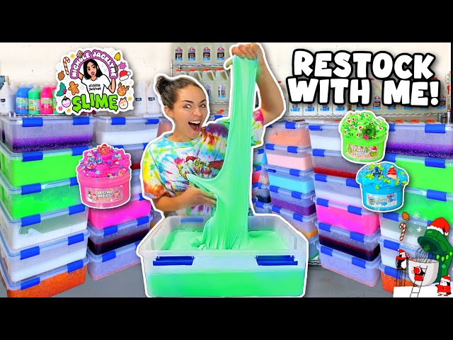 RESTOCK MY SLIME SHOP WITH ME! CHRISTMAS SLIME RESTOCK *YOU NEED TO WATCH*