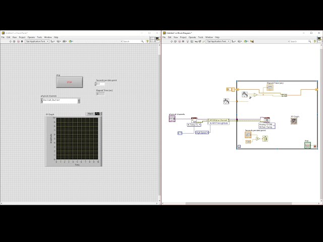 NI-DAQmx multi-channel data acquisition LabVIEW program