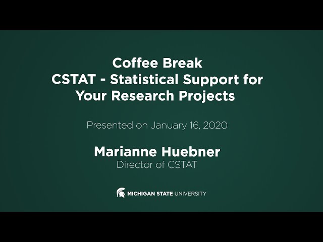 Coffee Break: CSTAT - Statistical Support for Your Research Projects
