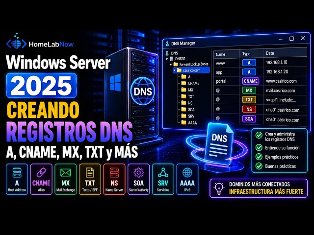 Windows Server 2025: How to create records in a DNS zone