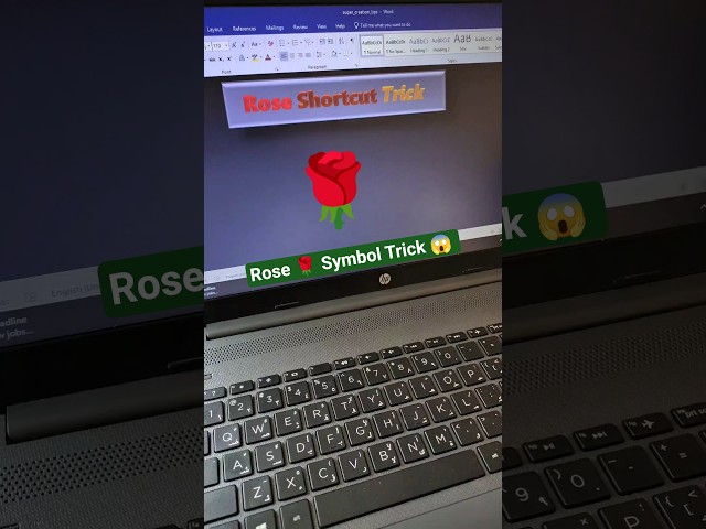 How to make Rose Symbol in Excel? 🌹 | MS Excel Keyboard Shortcut #shorts