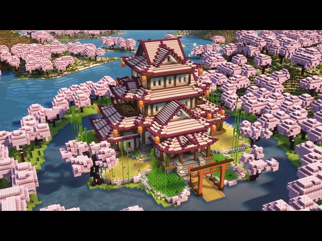 Minecraft: How to build a Cherry Japanese Temple | Tutorial 🏯