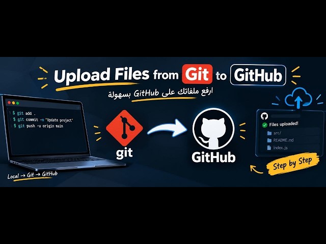 رفع المشاريع والملفات من Git إلى GitHub للمبتدئين 🚀 | Git Push خطوة بخطوة