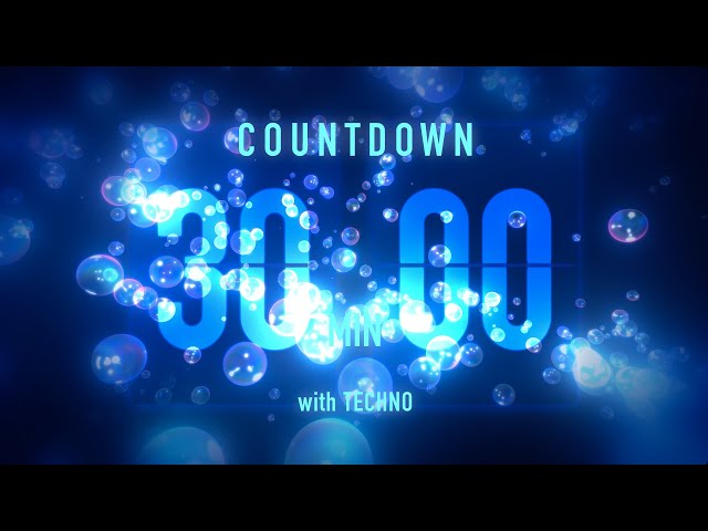 30 Minute Countdown Timer 🫧 Flip Clock with Techno Music 🎵