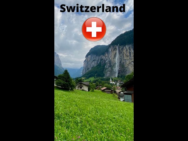 Lauterbrunnen waterfalls most beautiful villages in #Switzerland 🇨🇭#lauterbrunnen #waterfall