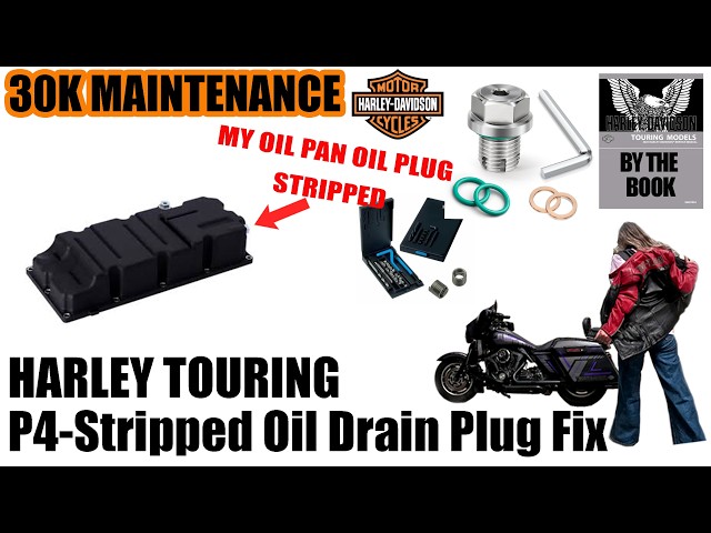 Harley Touring Stripped Oil Drain Plug Fix   Piggyback Repair Kit Install