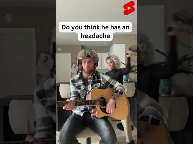 Do you think he has an headache. funny couple music #shorts #funnymusic #couplegoals