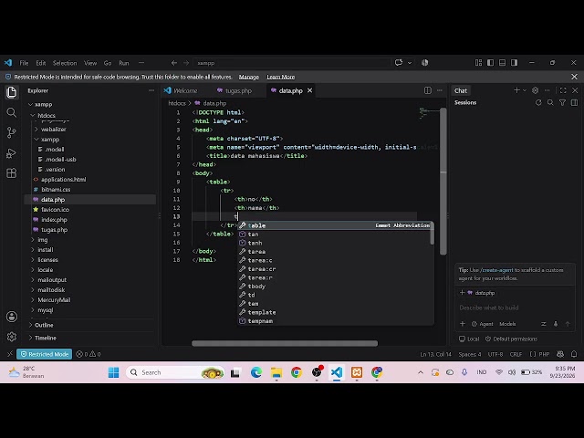 KONEKSI PHP MYSQL: Membuat Database Serta Menampilkan Ke Halaman web